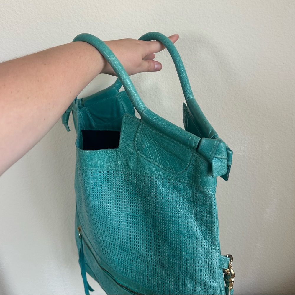 Foley & Corinna Mid City Turquoise Leather Convertible Bag - Picture 9 of 14